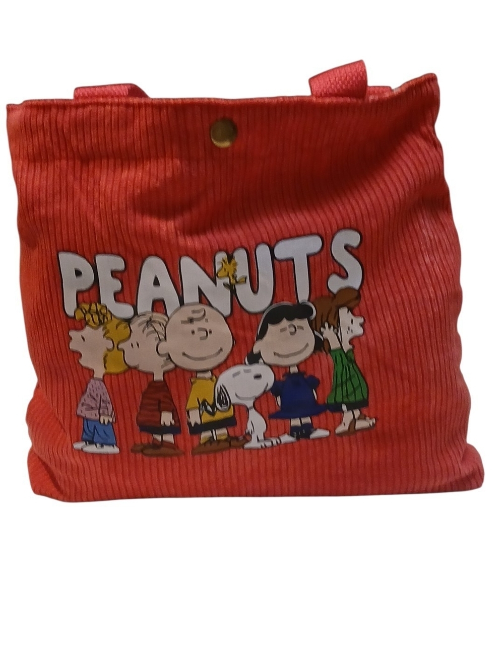 Peanuts -Corduroy ECO Friendly Tote/Hand Bag,The Whole Gang is Here,Inside Pocke - Picture 3 of 12